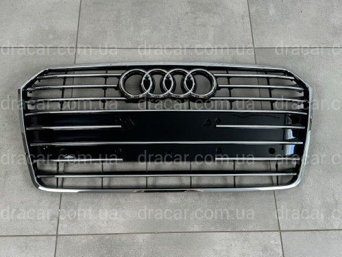 Решетка радиатора Audi A7 2014-2017 черная с хромом артикул 8611