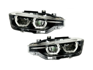 Фары FULL LED BLACK LCI для BMW 3 series F30 F31 2015-2018 2шт. комплектные с блоками, ЛЕД В ЛЕД