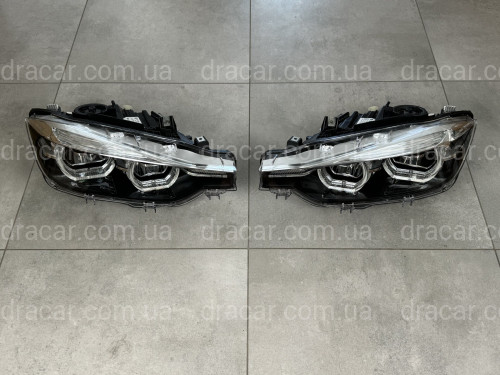 Фары FULL LED BLACK LCI для BMW 3 series F30 F31 2015-2018 2шт. комплектные с блоками, ЛЕД В ЛЕД артикул 8631