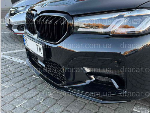 Накладка переднего бампера Competition style BMW 5 series G30 G31 ТОЛЬКО К БАМПЕРУ В СТИЛЕ M5 F90 LCI 2020+ , черный глянец артикул 8137