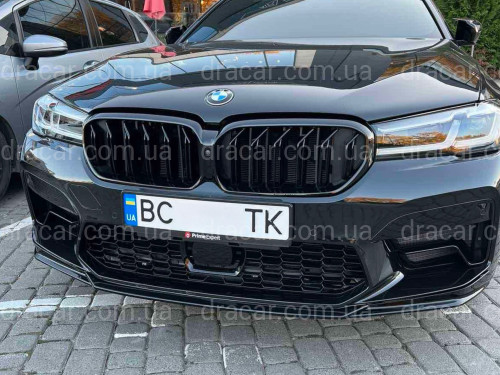 Накладка переднего бампера Competition style BMW 5 series G30 G31 ТОЛЬКО К БАМПЕРУ В СТИЛЕ M5 F90 LCI 2020+ , черный глянец артикул 8137