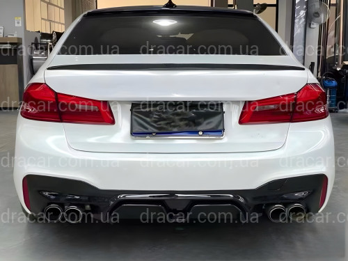 Диффузор накладка заднего бампера Competition style BMW 5 series G30 2017-2023 черный глянец артикул 8711