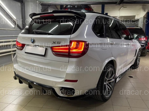 Диффузор накладка заднего бампера Paradigma M-Performance для BMW X5 F15 2013-2018, цвет черный глянец артикул 8712