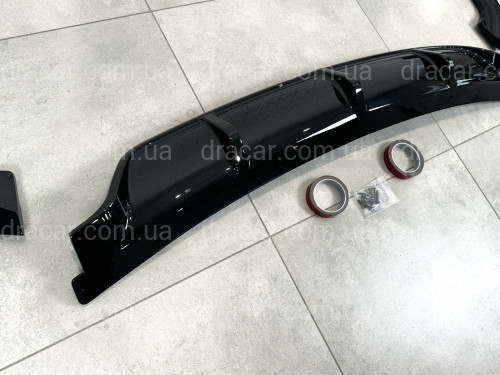 Диффузор накладка заднего бампера Paradigma M-Performance для BMW X5 F15 2013-2018, цвет черный глянец артикул 8712