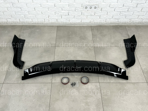 Диффузор накладка заднего бампера Paradigma M-Performance для BMW X5 F15 2013-2018, цвет черный глянец артикул 8712