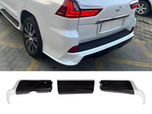 Обвес юбка заднего бампера  Lexus LX 570 450d 2015-2022 цвет белый