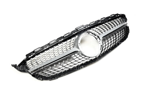 Решетка радиатора Diamond Silver Mercedes C-Class W205 2019-2021 артикул 7946