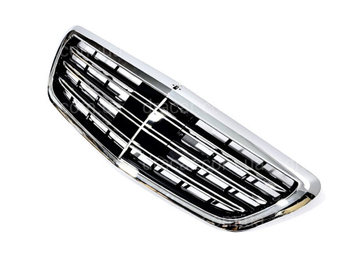 Решетка радиатора под радар CHROME ДЛЯ AMG для Mercedes-Benz S-class W222 2013-2020 артикул 8809