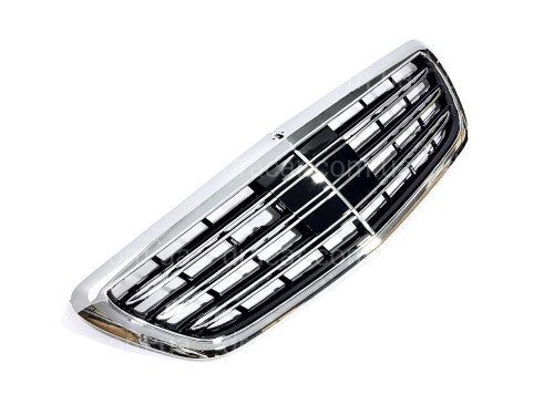 Решетка радиатора под радар CHROME ДЛЯ AMG для Mercedes-Benz S-class W222 2013-2020 артикул 8809