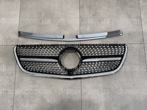 Решетка радиатора DIAMOND BLACK Mercedes Benz Vito W447 2014-2019 артикул 8822