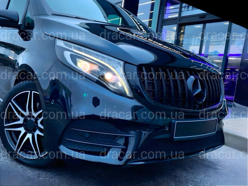Решетка радиатора GT BLACK Mercedes Benz V-class W447 2020-2023 ДЛЯ AMG артикул 8835