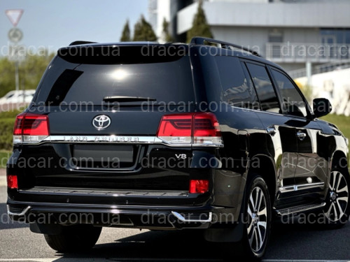 Юбка заднего бампера Modellista Toyota Land Cruiser 200 2015-2021 под 1 трубу, цвет 202 черный артикул 8013