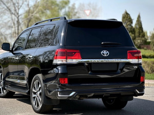 Юбка заднего бампера Modellista Toyota Land Cruiser 200 2015-2021 под 1 трубу, цвет 202 черный