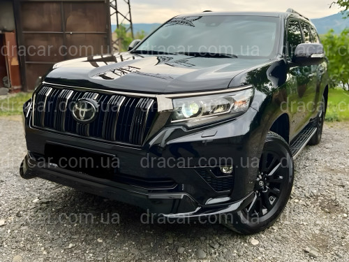 Обвес ONYX BLACK Toyota Land Cruiser Prado 150 2018-2023 цвет черный 202, юбка передняя, задняя, накладки птф артикул 8888
