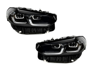 Фары Shadow Line Adaptive LED LCI рестайлинг для BMW X3 G01 F97 / X4 G02 F98 2021-2024 2шт. комплектные с блоками