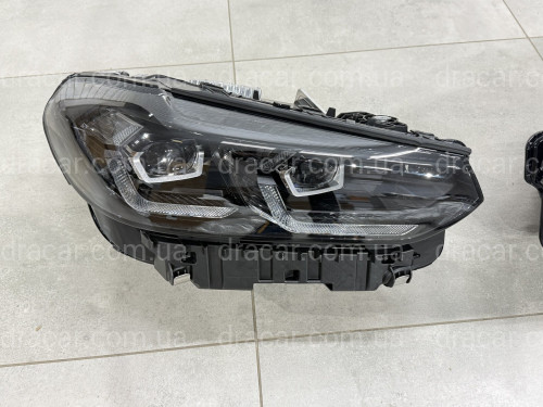Фары Shadow Line Adaptive LED LCI рестайлинг для BMW X3 G01 F97 / X4 G02 F98 2021-2024 2шт. комплектные с блоками артикул 8879