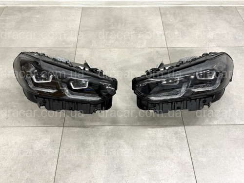Фары Shadow Line Adaptive LED LCI рестайлинг для BMW X3 G01 F97 / X4 G02 F98 2021-2024 2шт. комплектные с блоками артикул 8879