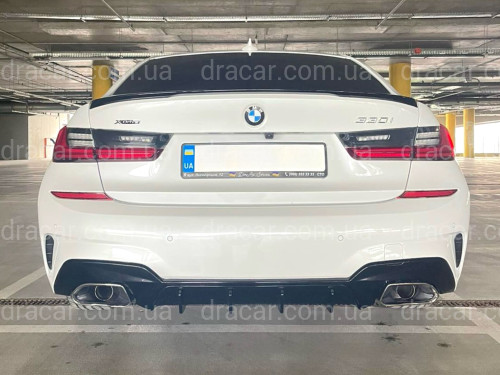 Накладка заднего бампера диффузор M-Performance 340i черная BMW 3 series G20 2019-2022 артикул 7964