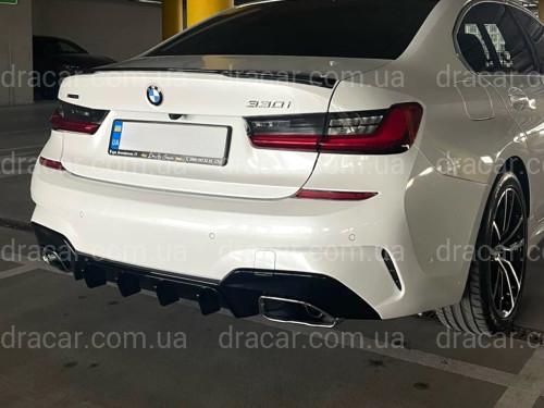 Накладка заднего бампера диффузор M-Performance 340i черная BMW 3 series G20 2019-2022 артикул 7964
