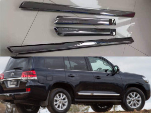 Молдинги на двери Toyota Land Cruiser 200 2007-2021 дизайн в стиле рестайлинг 2016+ хромированные