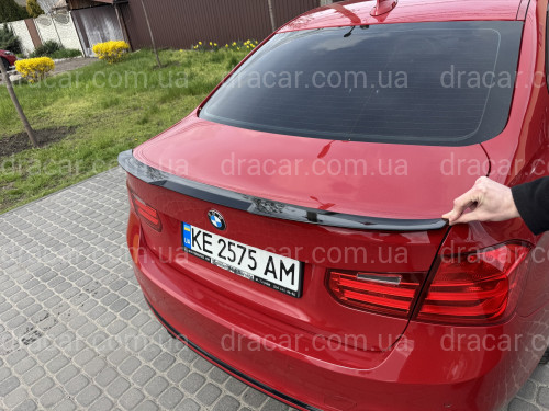 Спойлер лип стиль M4 для BMW 3 series F30 2012-2018 ABS пластик, черный глянец артикул 8927