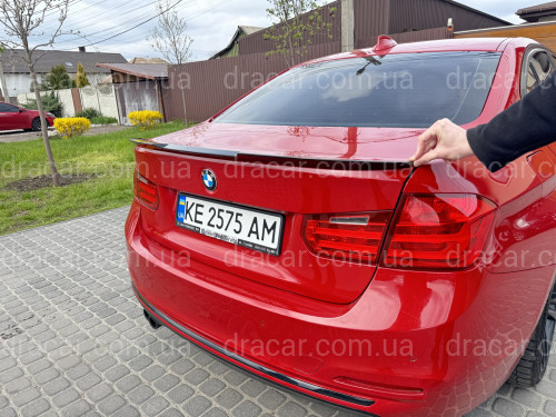Спойлер лип стиль M4 для BMW 3 series F30 2012-2018 ABS пластик, черный глянец артикул 8927