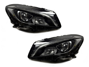 FULL LED фары Mercedes CLA-Class C117 2013-2018 комплектные с блоками 2шт., АПГРЕЙД ГАЛОГЕН В LED