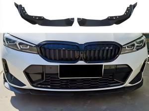 Юбка накладка переднего бампера BMW 3 series G20 G21 LCI 2022+ черный глянец