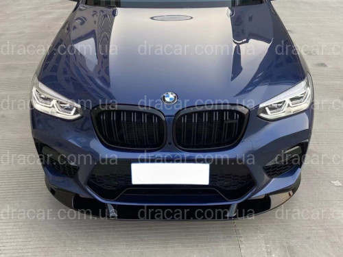 Юбка переднего бампера X3M F97 / X4M F98 2018-2021, цвет черный глянец артикул 8934