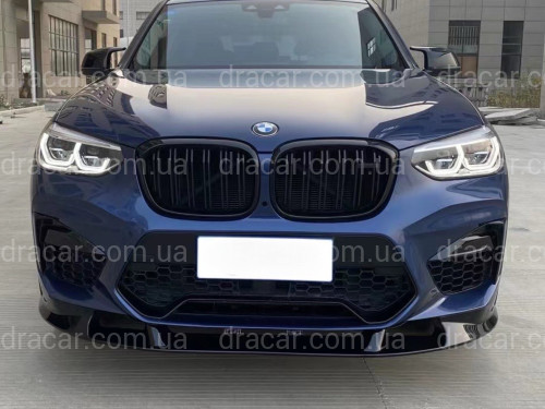 Юбка переднего бампера X3M F97 / X4M F98 2018-2021, цвет черный глянец артикул 8934