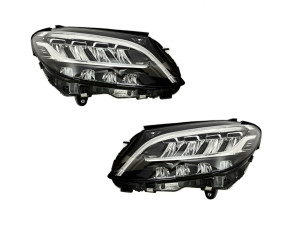 Фары Full LED рестайлинг 2019+ для Mercedes C-Class W205 2013-2021 комплектные с блоками 2шт.