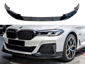 Накладка переднего бампера M Performance BMW 5 series G30 G31 LCI 2020-2023 , черный глянец