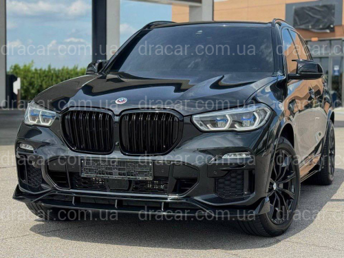 Юбка накладка переднего бампера Paradigma BMW X5 G05 2018-2022 черный глянец артикул 8940