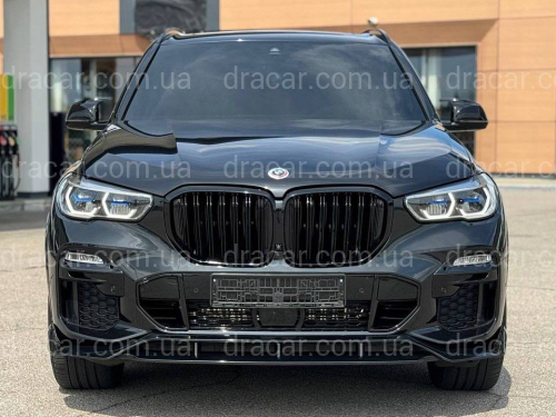 Юбка накладка переднего бампера Paradigma BMW X5 G05 2018-2022 черный глянец артикул 8940
