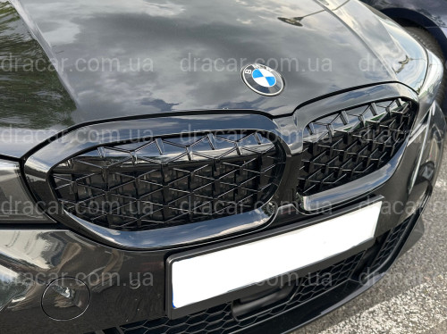 Решетка радиатора Diamond black BMW 3 Series G20 G21 2019-2022 черный глянец артикул 8216
