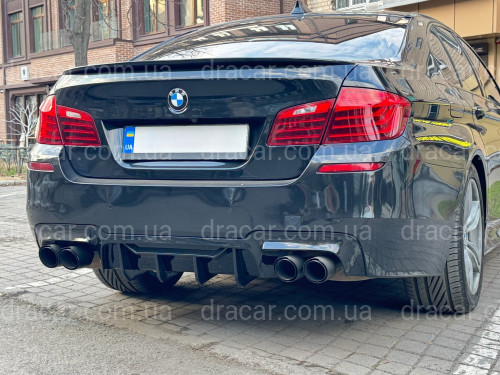 Диффузор накладка заднего бампера Competition стиль BMW 5 series F10 2010-2016 К БАМПЕРУ М ПАКЕТ, черный глянец артикул 8133