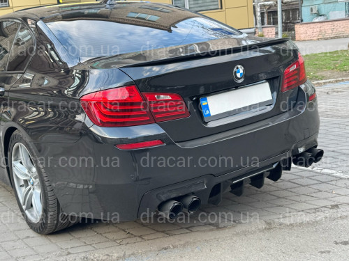 Диффузор накладка заднего бампера Competition стиль BMW 5 series F10 2010-2016 К БАМПЕРУ М ПАКЕТ, черный глянец артикул 8133