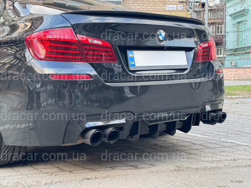 Диффузор накладка заднего бампера Competition стиль BMW 5 series F10 2010-2016 К БАМПЕРУ М ПАКЕТ, черный глянец артикул 8133