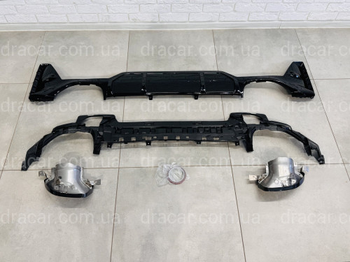 Диффузор заднего бампера + насадки выхлопа M-Performance М340 BMW 3 series G20 LCI 2022- артикул 8930