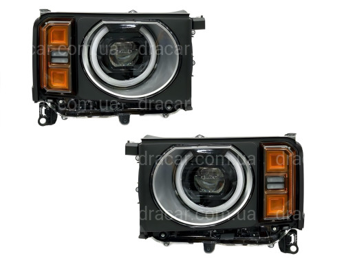 Фары ROUND LED Toyota Land Cruiser Prado 250 2024-, комплектные с блоками 2 шт. для замены простых фар в круглые артикул 9007