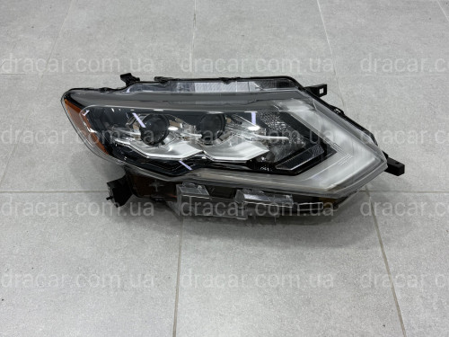 Правая фара Full LED 2 линзы ХРОМ для Nissan Rogue 32 2017-2020 артикул 9012