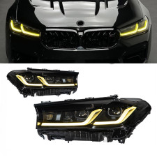 Фары Shadow Line LED LCI 2020+ для BMW G30 / G31 2016-2020 2шт. с заменой бампера на 20+ , 2 РЕЖИМА ДХО БЕЛЫЕ / ЖЕЛТЫЕ