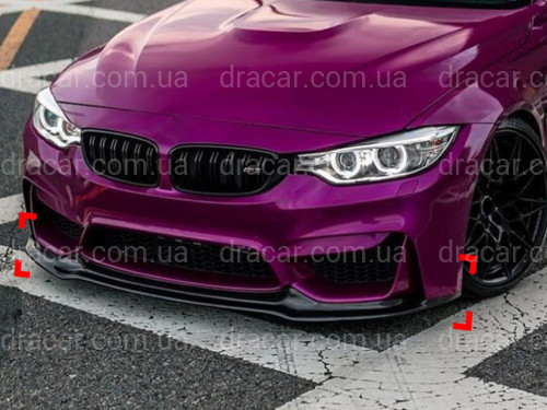 Юбка переднего бампера BMW M4 F81 F82 F83 абс пластик, черный глянец артикул 8030