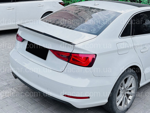 Спойлер лип стиль M4 для Audi A3 2013-2020 ABS пластик, цвет черный глянец артикул 9109