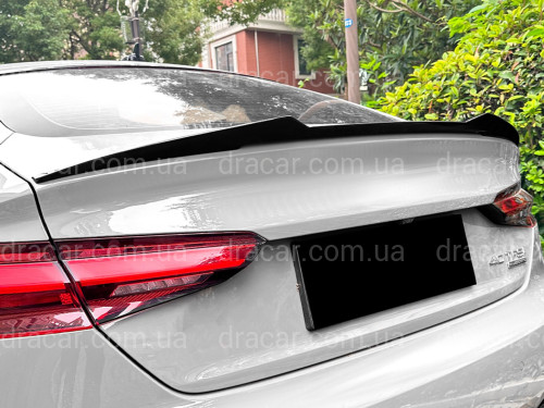 Спойлер лип стиль M4 для Audi A5 B9 2016-2023 ABS пластик, цвет черный глянец артикул 9118