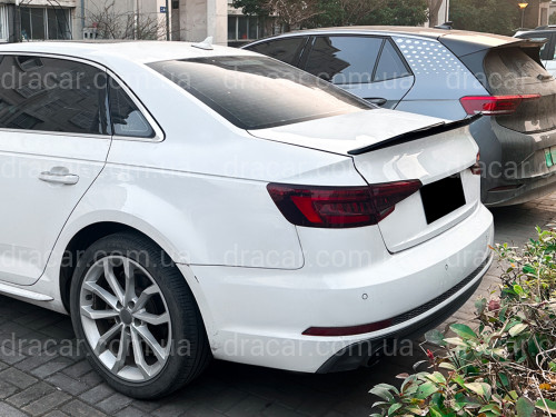 Спойлер лип стиль PSM для Audi A4 B9 2015-2023 ABS пластик, цвет черный глянец артикул 9115