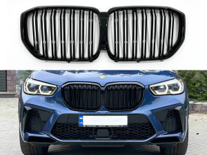 Решетка радиатора ноздри Х5M F95 стиль BMW X5 G05 2019-2022 черный глянец