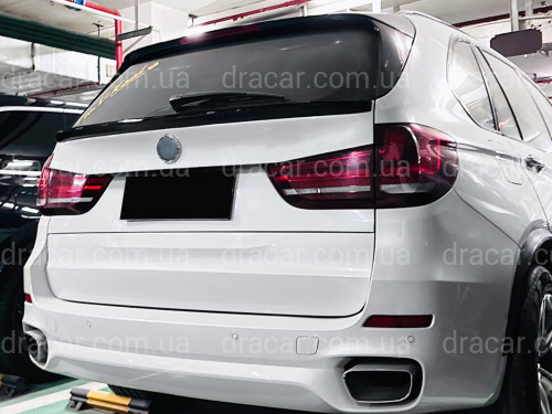 Спойлер под стекло (нижний) BMW X5 F15 2013-2018 ABS пластик цвет, черный глянец артикул 9139