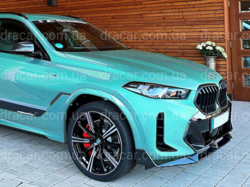 Юбка переднего бампера M-Perfomance для BMW X6 G06 LCI 2022+ ABS пластик, черный глянец артикул 9136