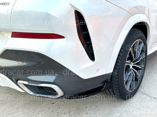 Лезвия накладки заднего бампера M-Performance BMW X6 G06 2019- 2шт. ABS пластик, черный глянец артикул 9135